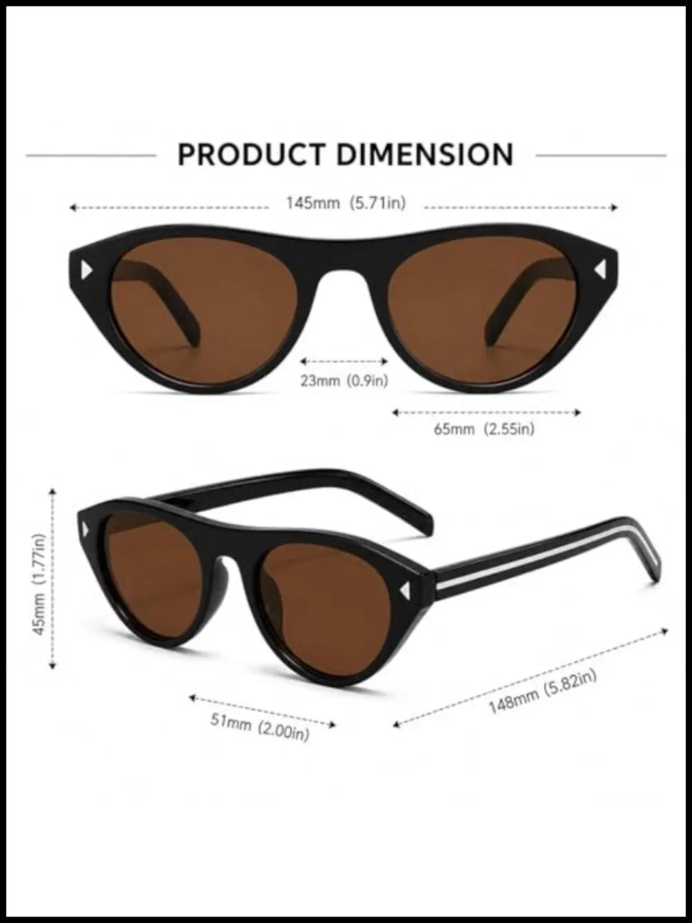 Retro Small Oval Cat Eye Sunglasses Y2K Vintage UV400 Protection